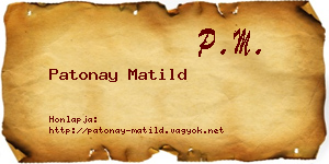Patonay Matild névjegykártya